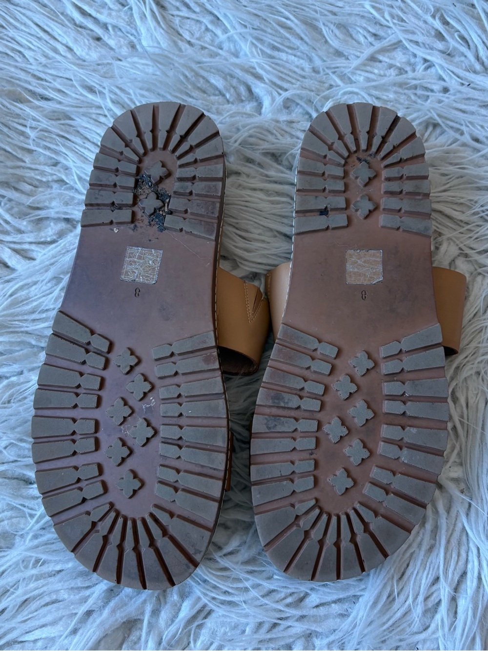 Madewell The Charley Double-Strap Camel Brown Leather Slide Sandals ND955 Size 8 - Picture 10 of 10
